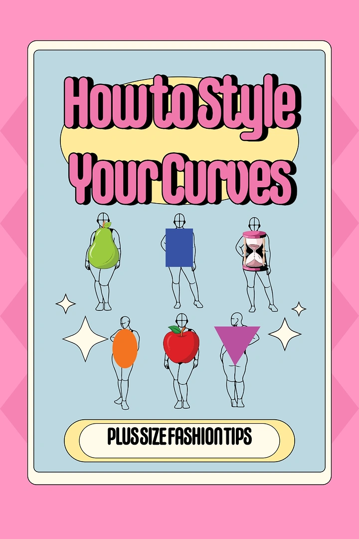 Plus-Size Fashion creative ad: Playful pop-art body-shape visual system