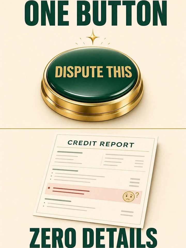 Credit Repair & Credit Score Services creative ad: One-button dispute concept is memorable