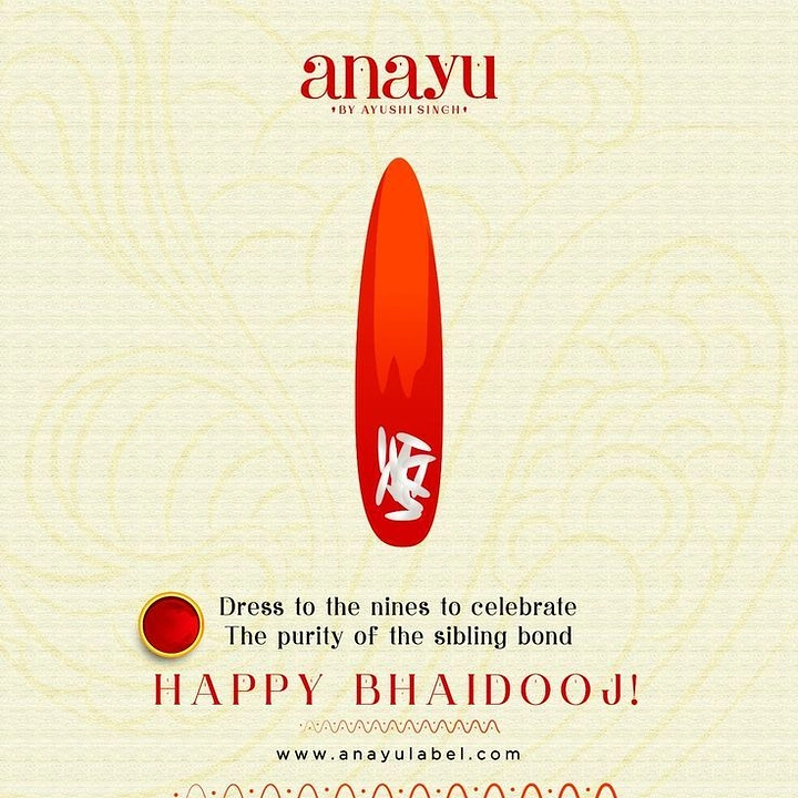 Bhai Dooj creative ad: Oversized vermilion tilak with rice grains