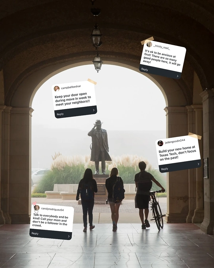 Universities & Colleges creative ad: Clever campus archway framed as social conversation