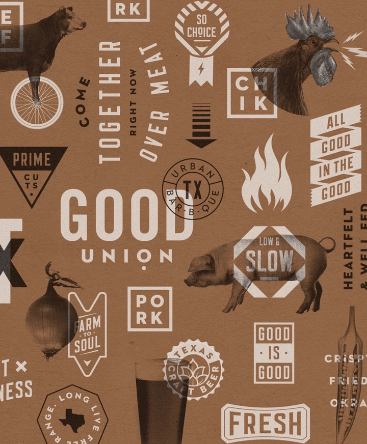 BBQ & Grill Restaurants creative ad: Distinctive icon-driven BBQ collage