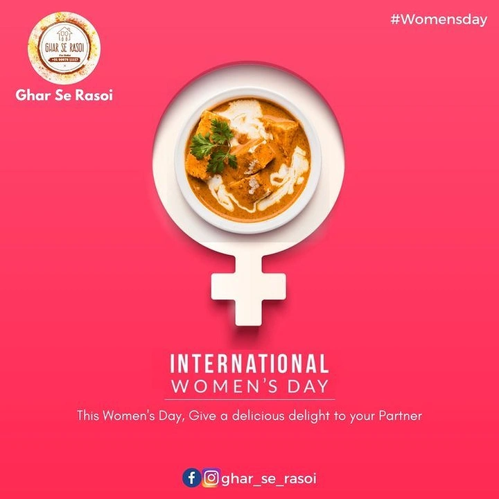 Women's Day creative ad: Food bowl forms the female symbol