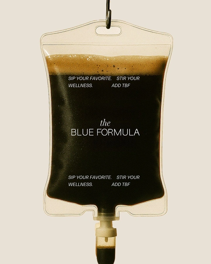 IV Therapy & Drip Bars creative ad: IV bag styled as wellness formula