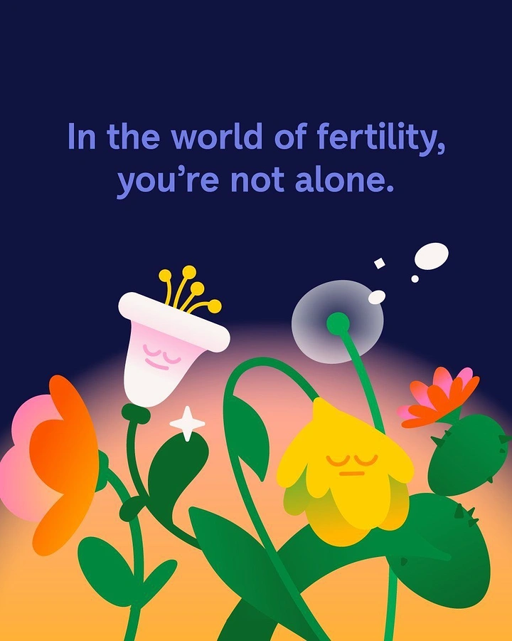 IVF & Fertility Clinics creative ad: Illustrated flowers as hopeful companions metaphor
