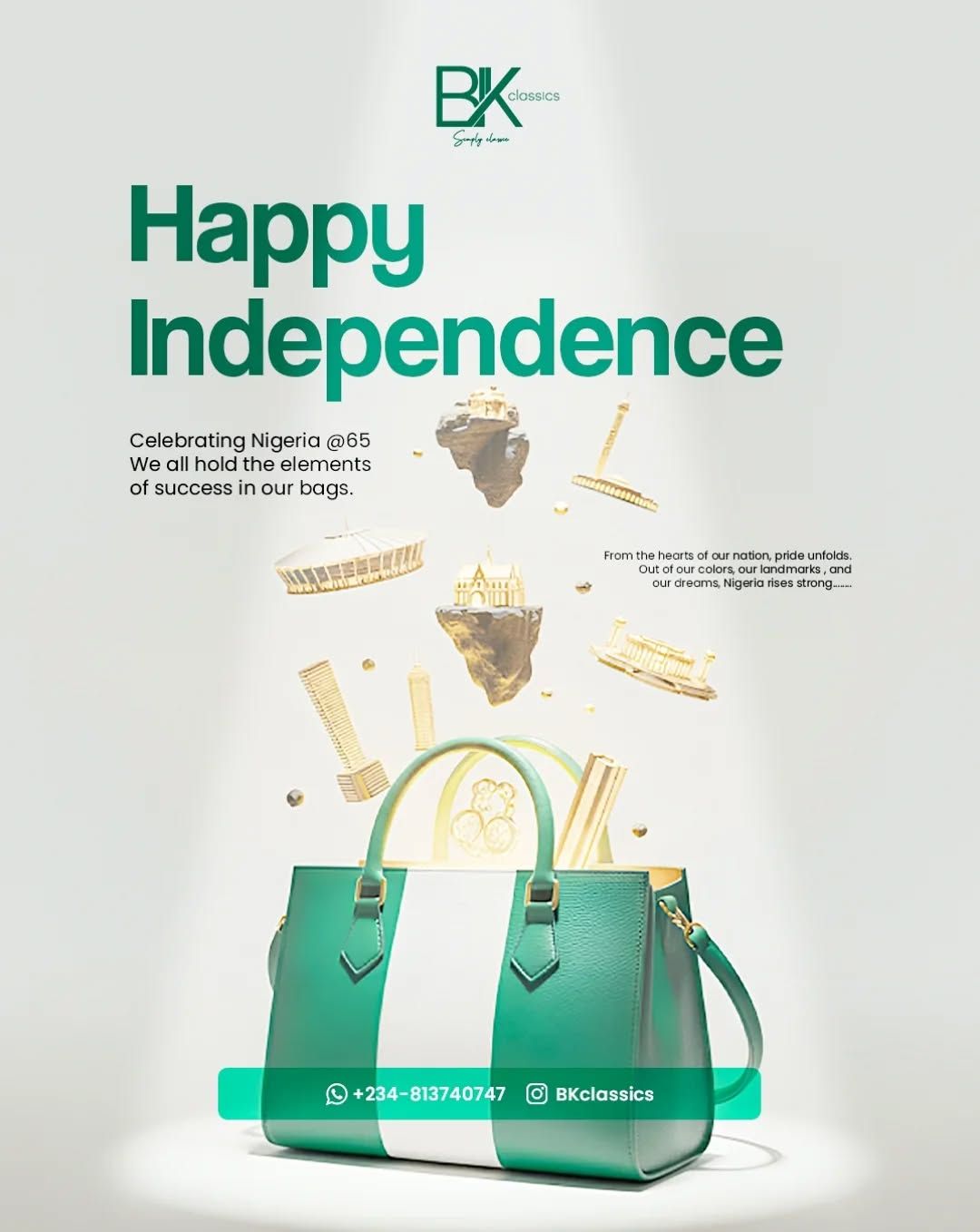 Independence Day Instagram post: Bag in Nigerian colors gathers national elements