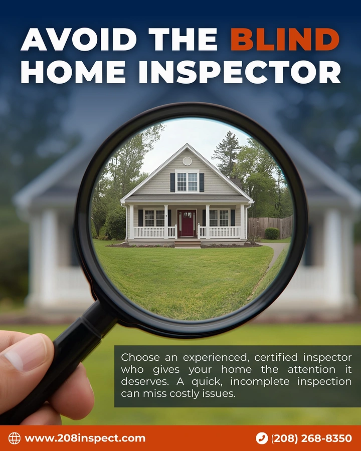 Home Inspectors creative ad: Magnifying glass visualizes inspection scrutiny
