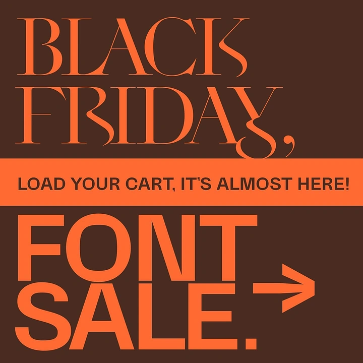 Black Friday creative ad: Pure typographic composition with display serif and heavy sans