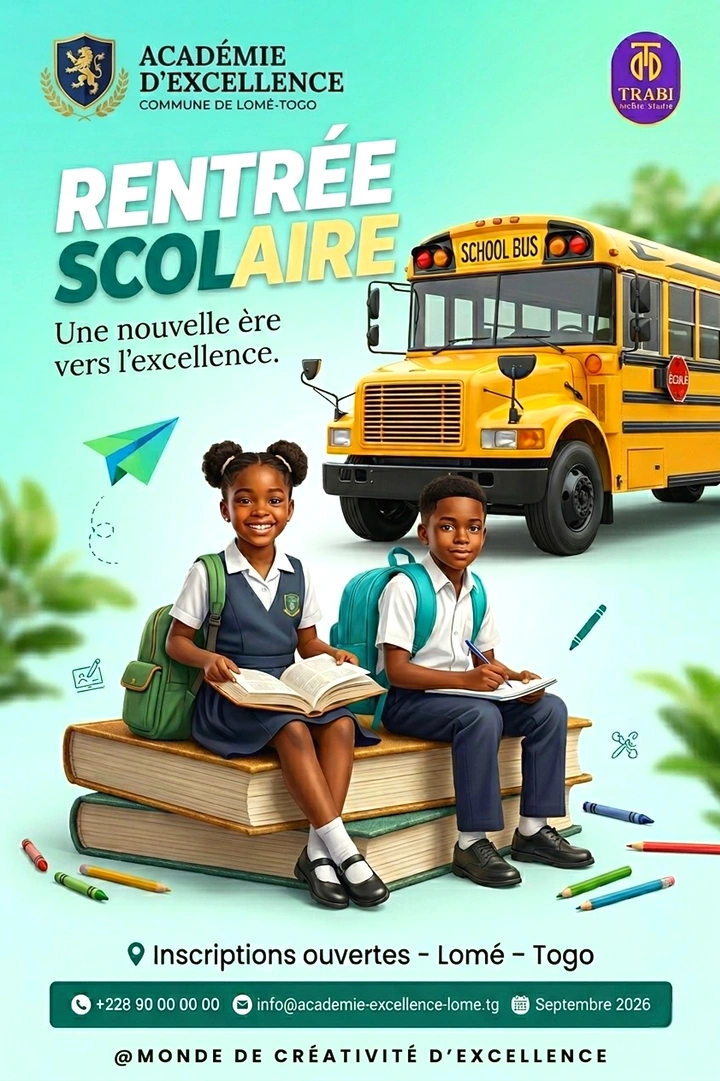 Schools & School Admissions creative ad: Students ride books toward excellence