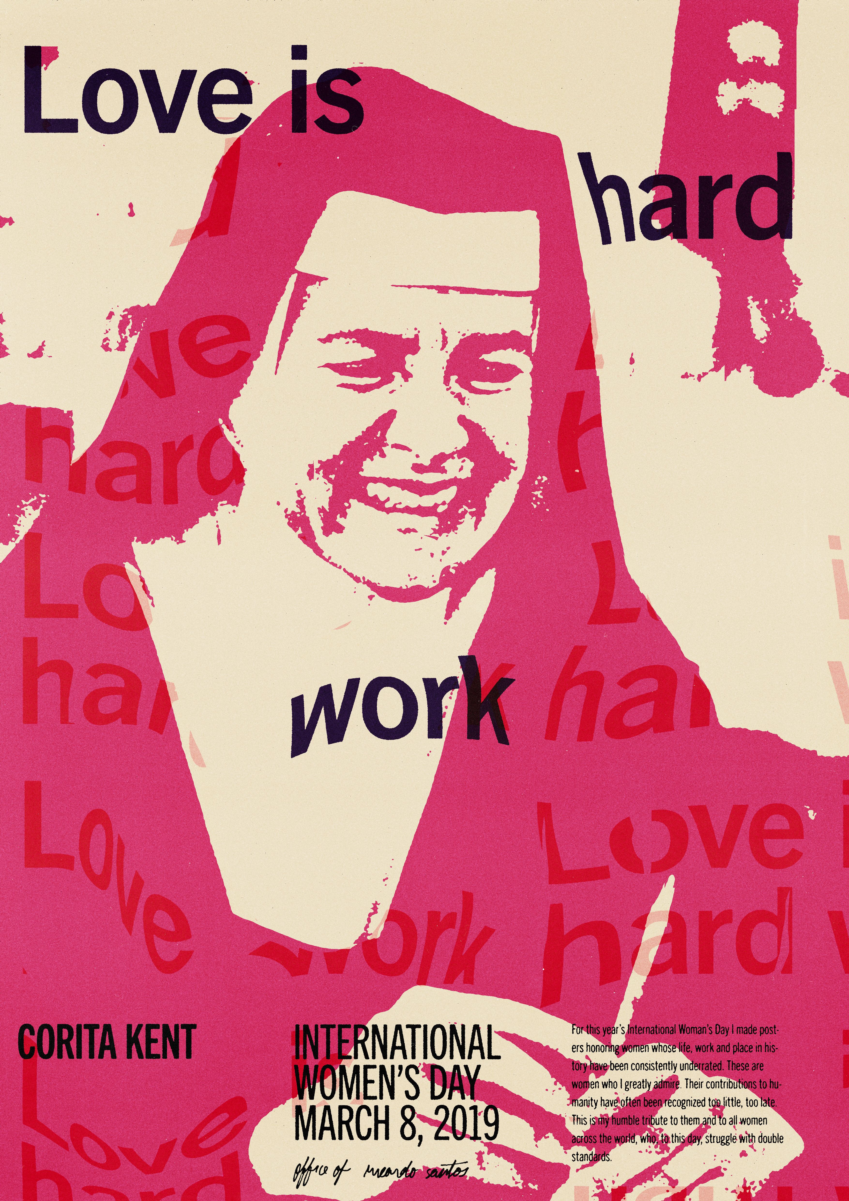 Women's Day Poster: Screenprinted portrait of a smiling nun artist
