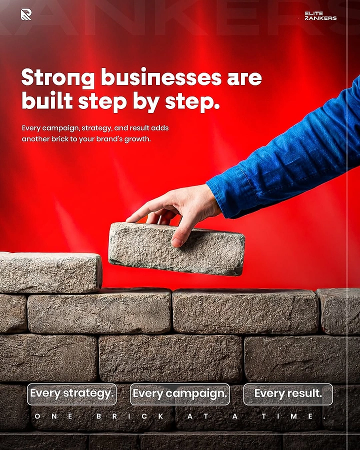 Agency creative ad: Laying bricks as brand-growth metaphor