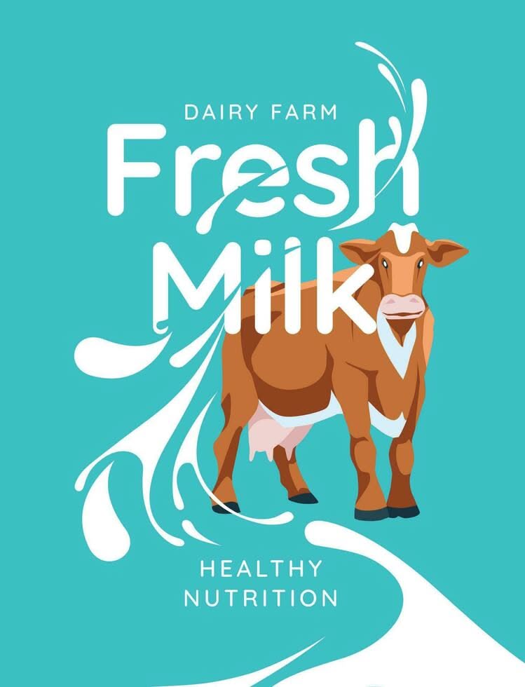 Instagram post: Milk splash lettering wraps cow