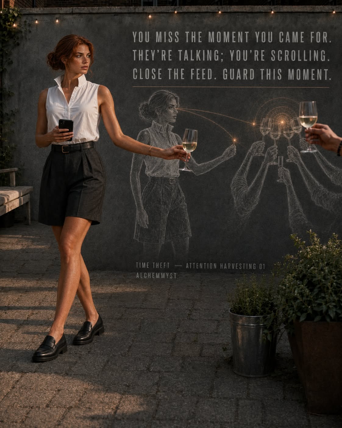 Instagram post: Scrolling ghosts dramatize missing the bar moment