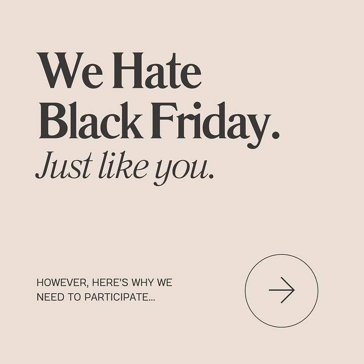 Black Friday creative ad: Typographic statement cover slide