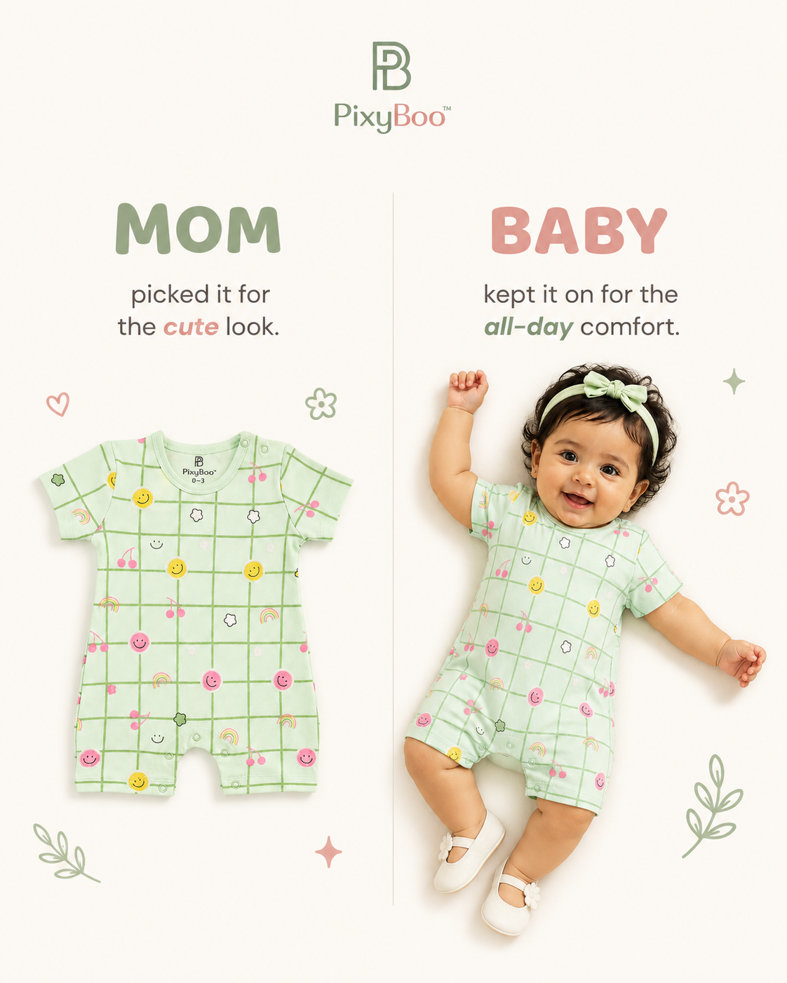 Instagram post: Mom vs baby split-view product comparison
