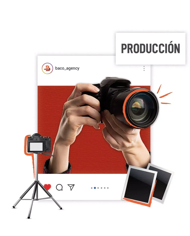 Photography creative ad: Camera hands breaking out of Instagram frame