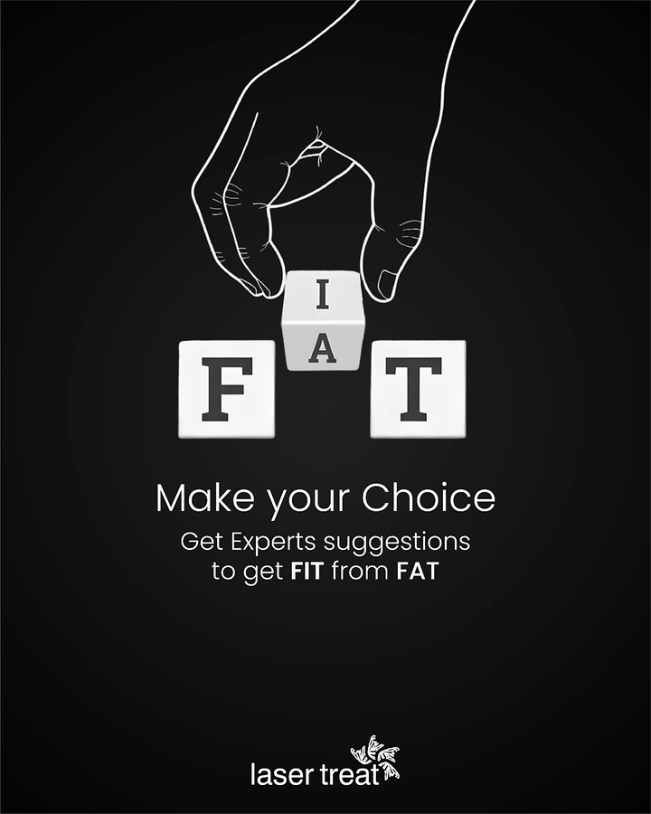 Weight Loss Clinics creative ad: Hand removes letter to transform FAT