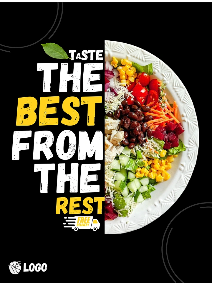 Salad Bars & Healthy Restaurants creative ad: Bowl becomes a bold typographic wedge