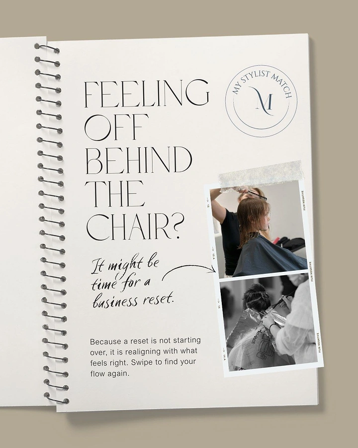 Makeup & Beauty Academies creative ad: Chair metaphor supports business-reset message