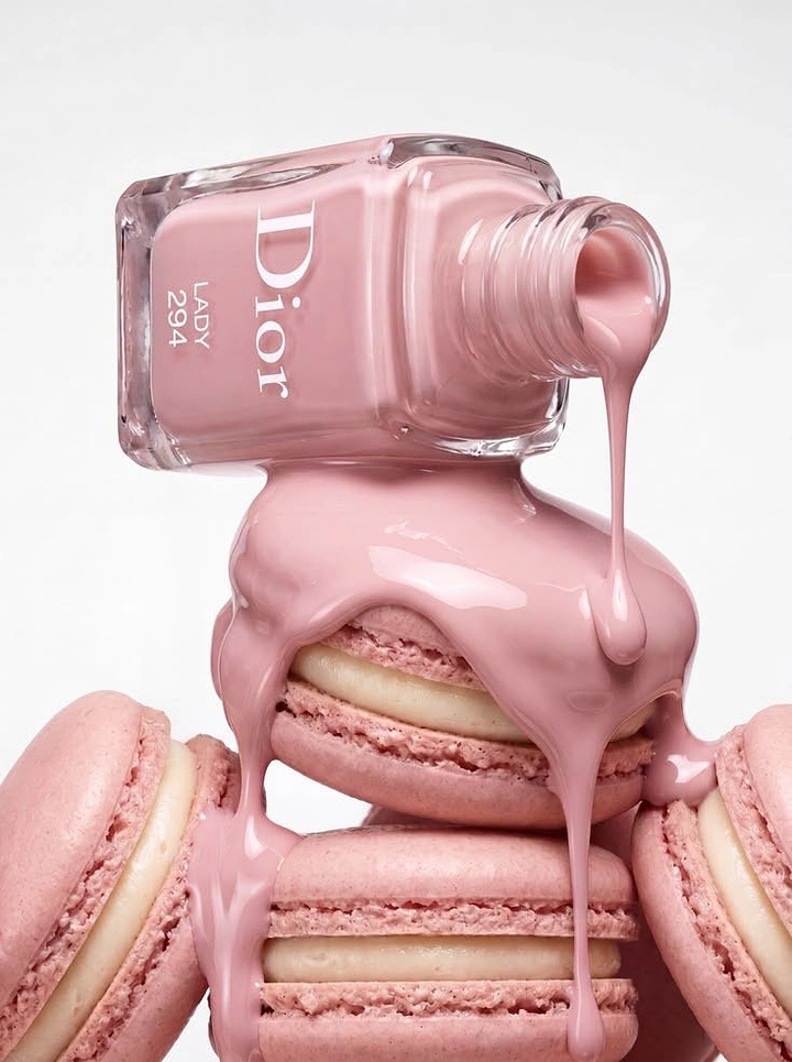 Nail Polish Brands creative ad: Melted bottle transforms into dessert
