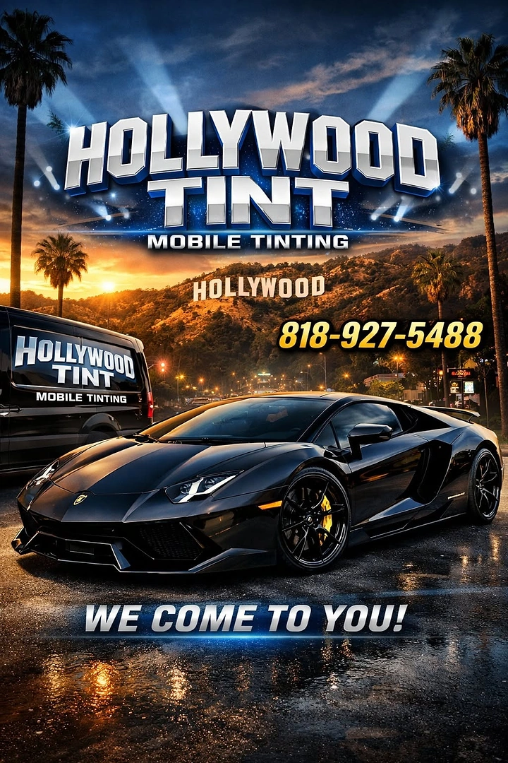 Window Tinting & Car Wraps creative ad: Cinematic Hollywood tinting campaign
