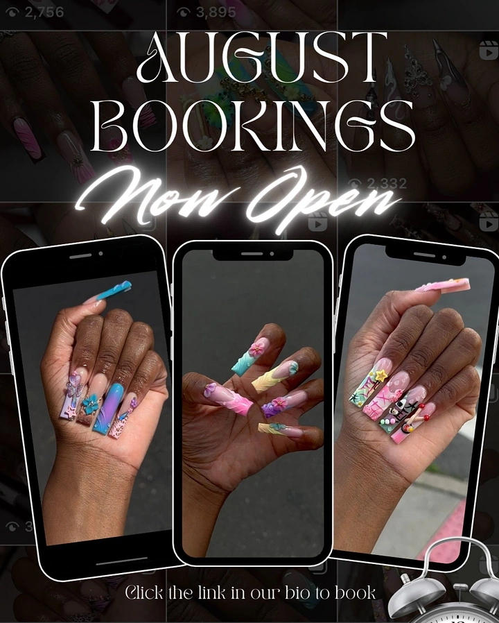 Nail Salons creative ad: Nail art shown on three phone screens