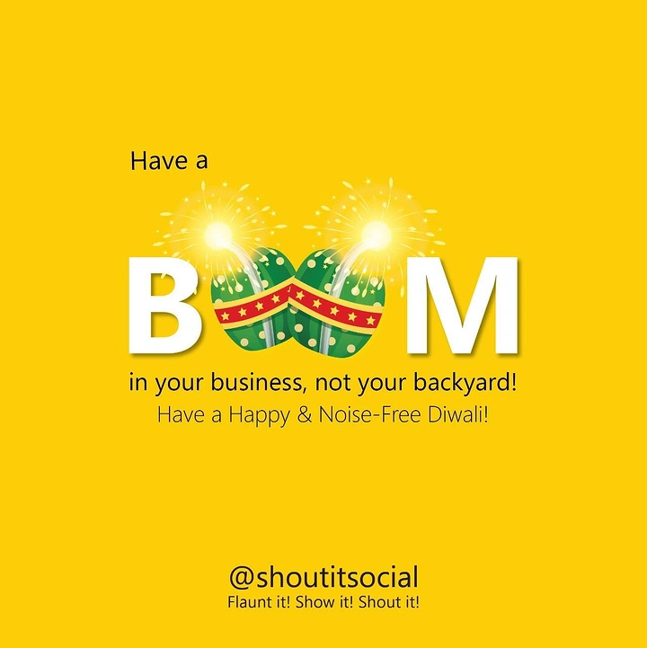 Diwali creative ad: Firecracker BOOM pun, witty business copy
