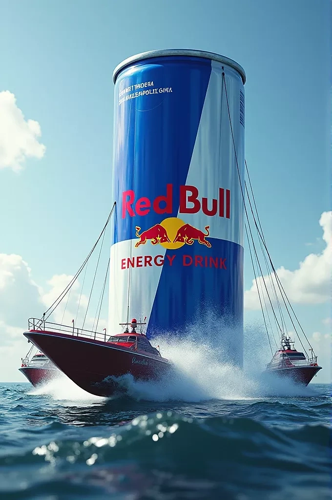 Energy & Sports Drinks creative ad: Can becomes an ocean boat