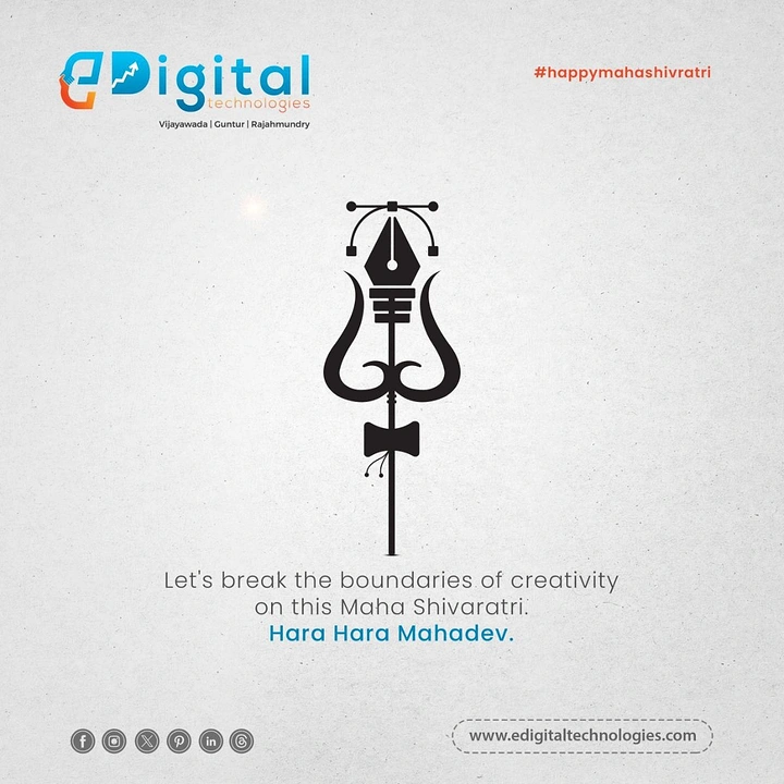 other-festival creative ad: Trishul merged with a vector pen-tool nib