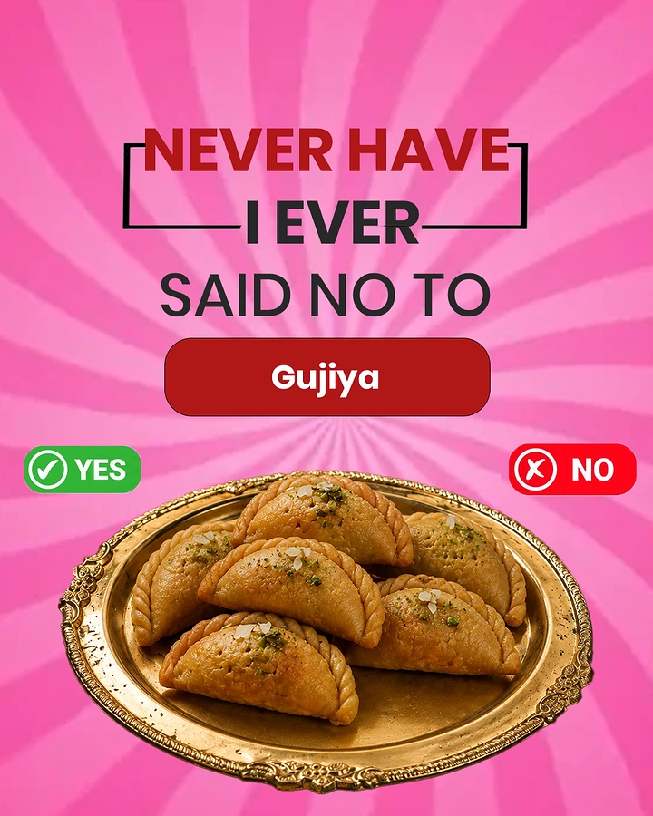 Indian Restaurants creative ad: Game-format gujiya promotion