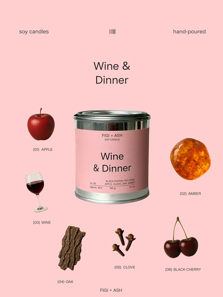 Candles & Home Fragrance creative ad: Scent notes laid out as ingredients