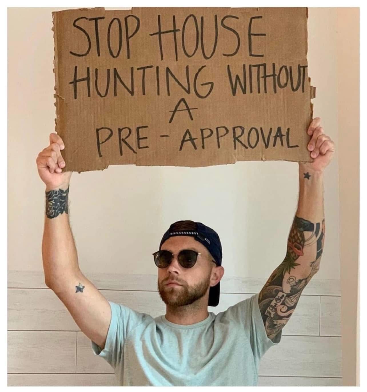 Instagram post: Protest cardboard sign for pre-approval