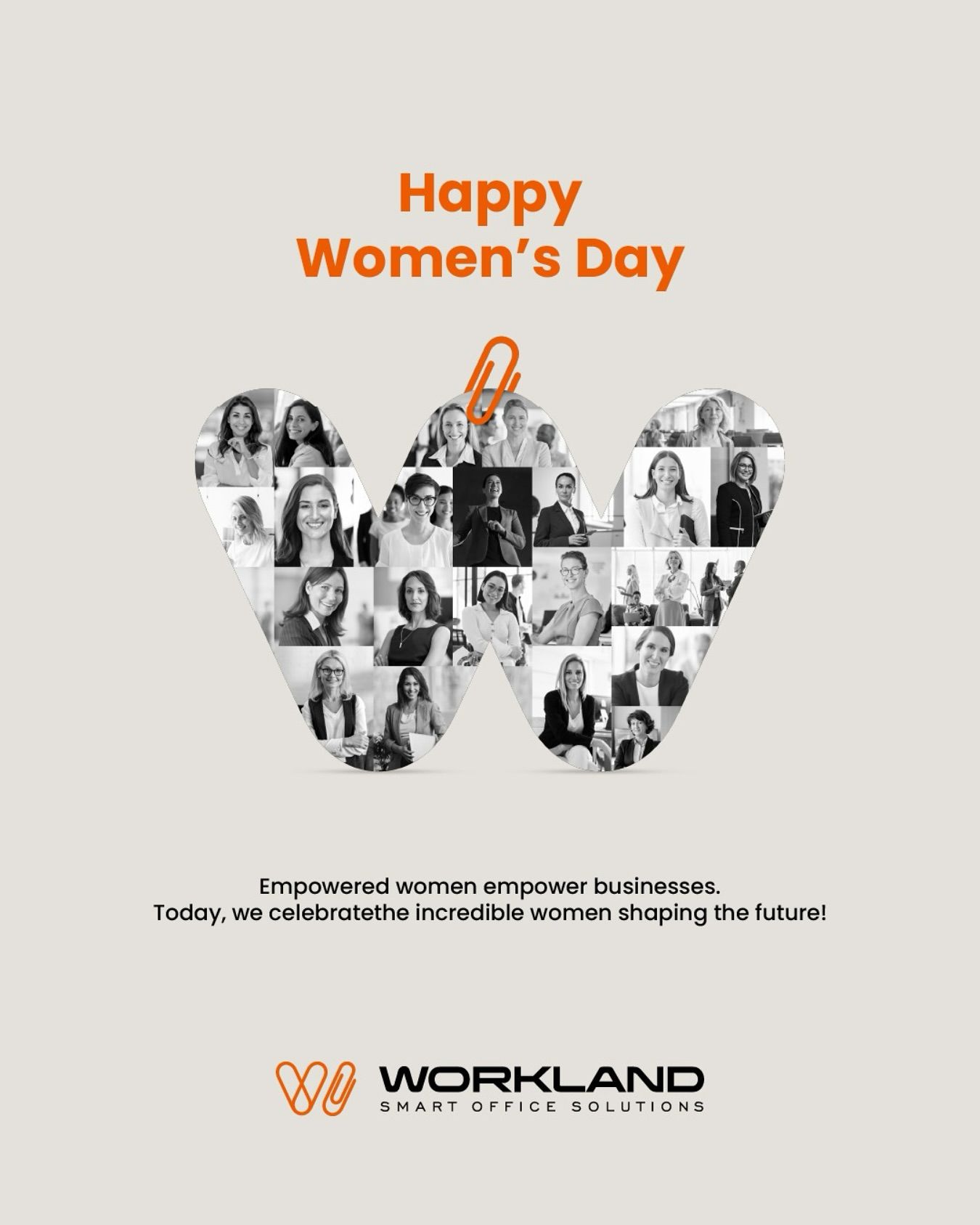 Letter W filled with a collage of professional women