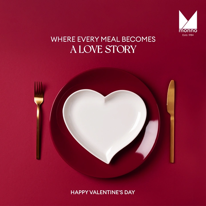 Tableware & Crockery creative ad: Heart-shaped plate becomes Valentine symbol