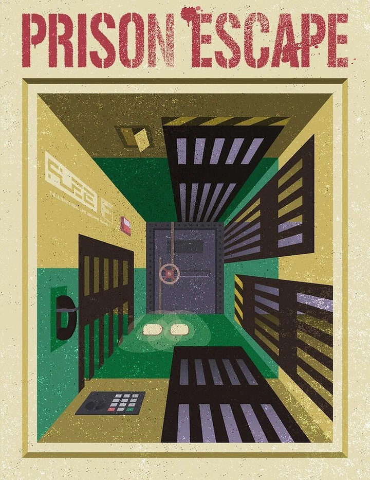 Escape Rooms creative ad: Prison architecture creates dramatic perspective