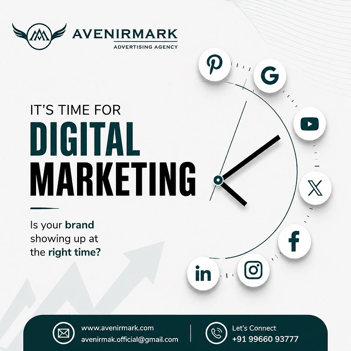 Agency creative ad: Social icons as clock: right time