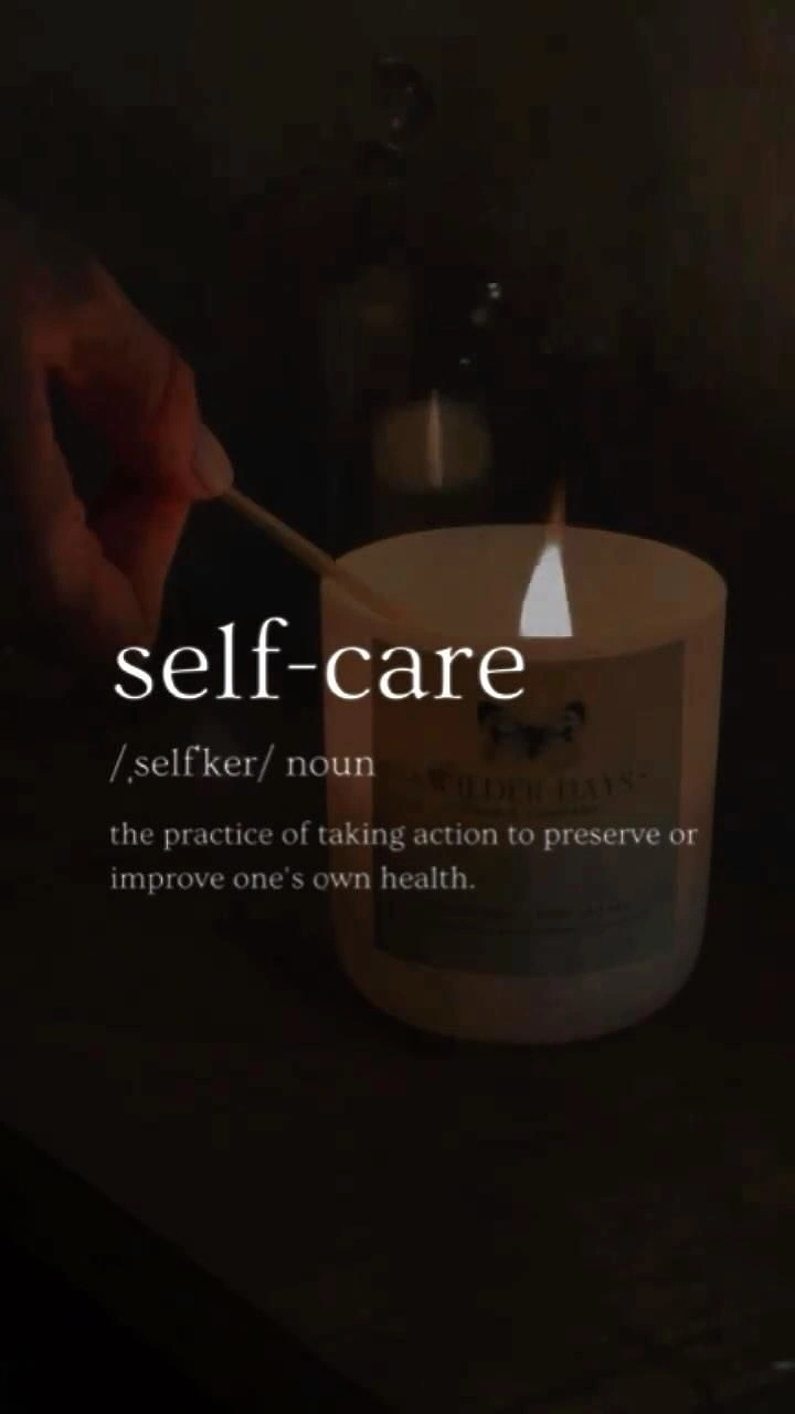 Candles & Home Fragrance creative ad: Dictionary definition of self-care over candle