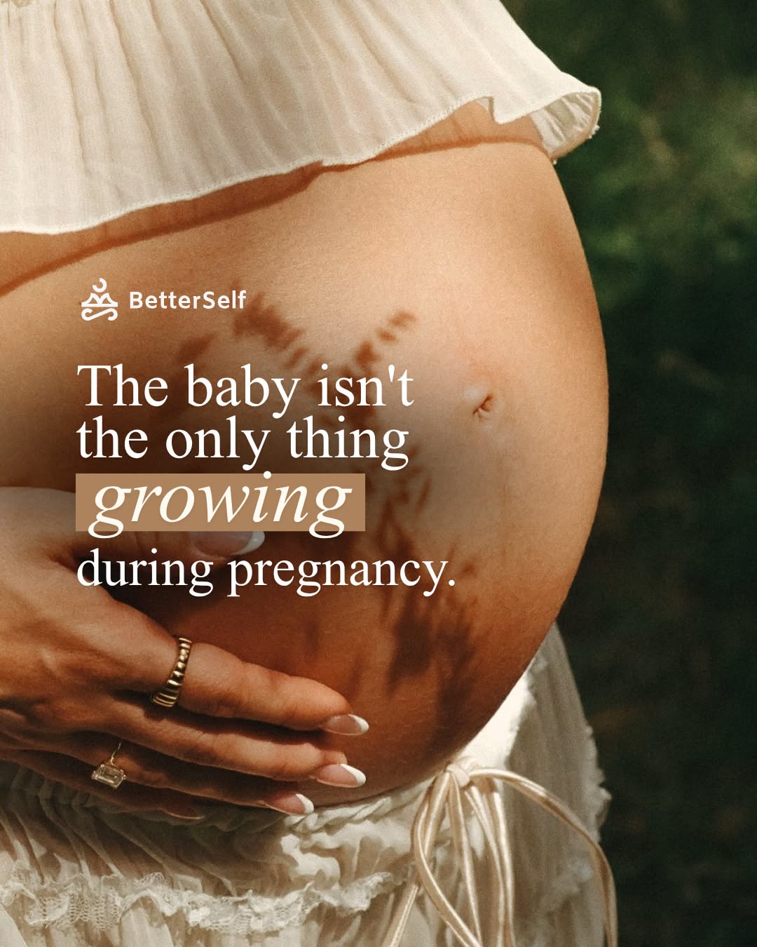 Instagram post: Growth metaphor tied to pregnancy, slide 1