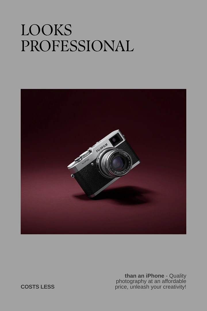 Cameras & Camera Stores creative ad: Premium minimalist product presentation ad