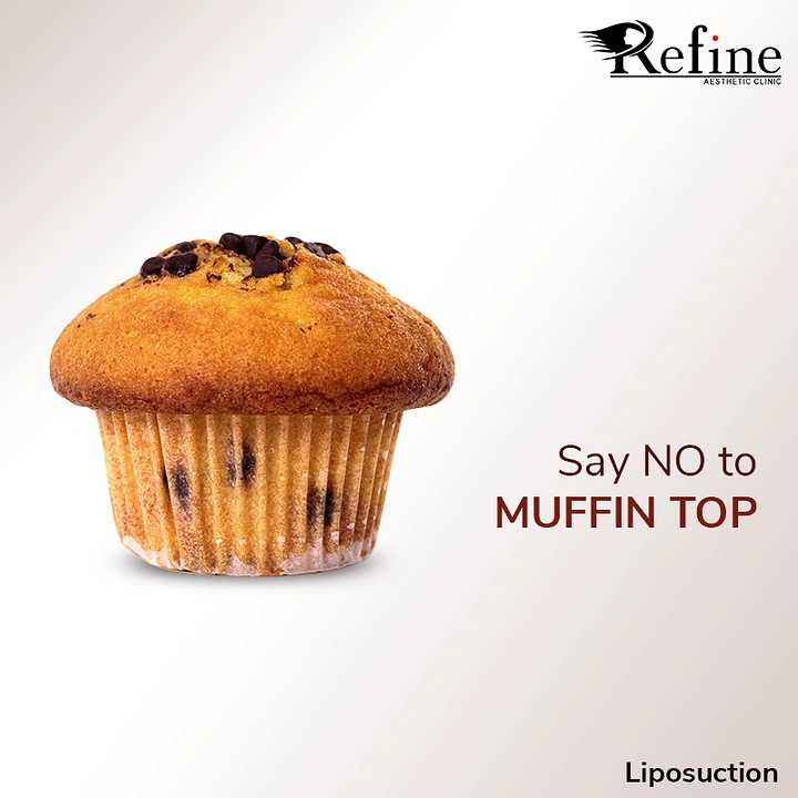 Weight Loss Clinics creative ad: Muffin-top pun directly sells liposuction