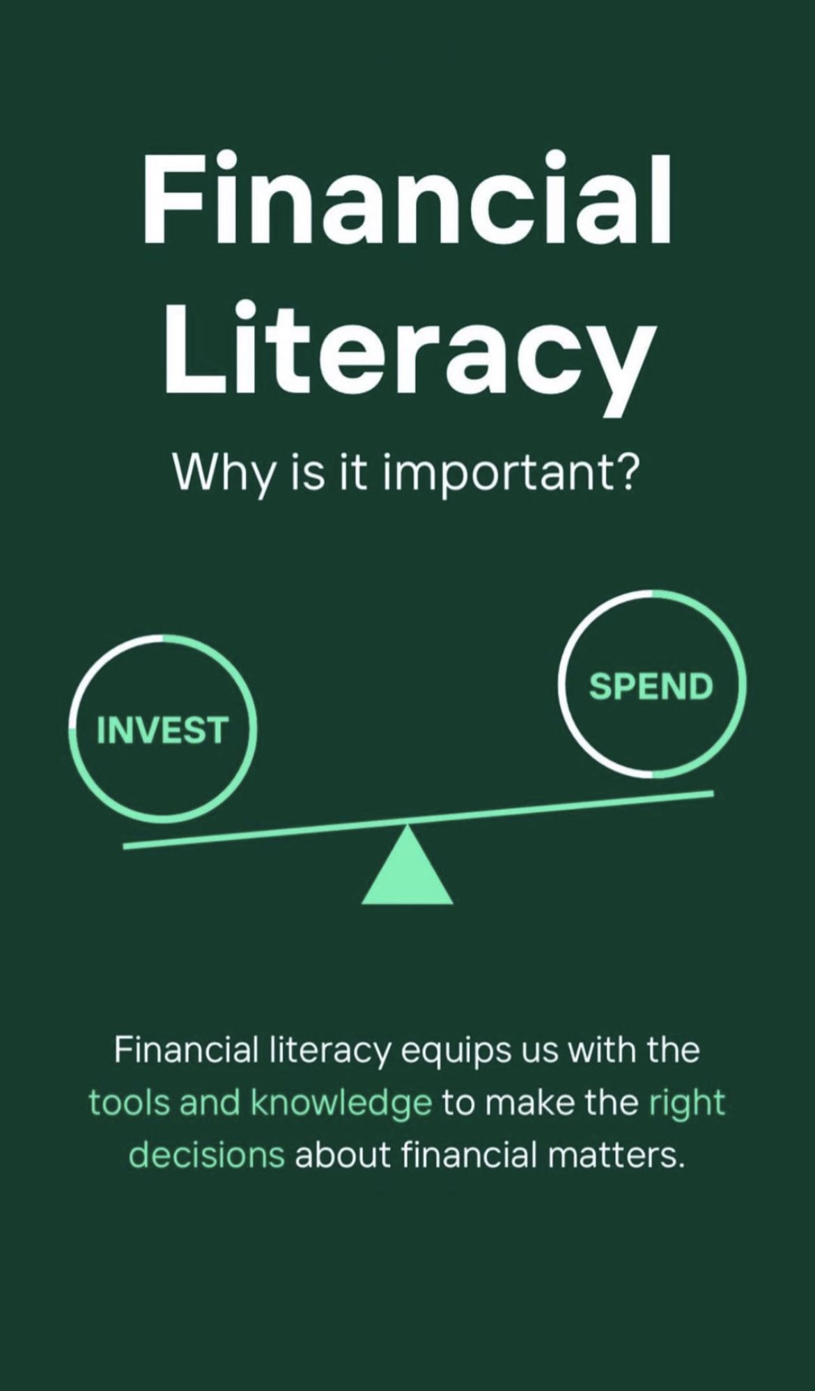Story: Invest-versus-spend seesaw balance metaphor