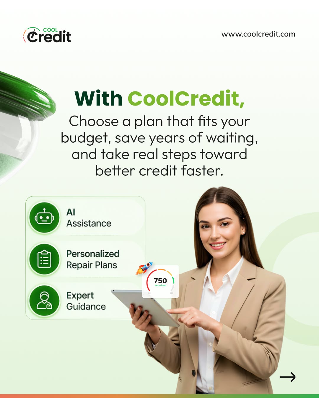 Instagram post: Hourglass visualizes slow credit repair, slide 2