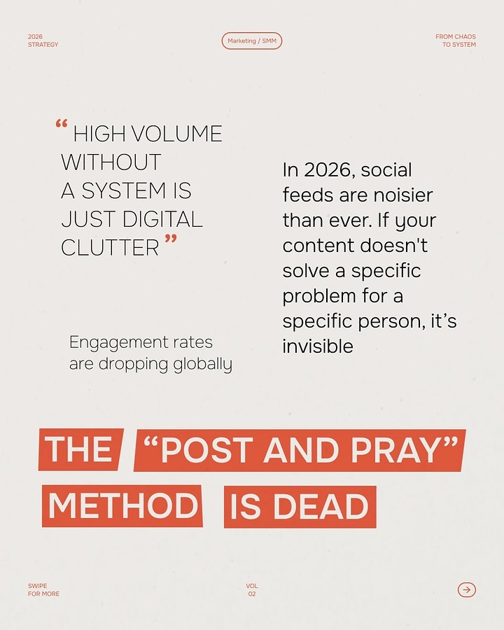 Agency creative ad: Witty 'post and pray is dead' editorial
