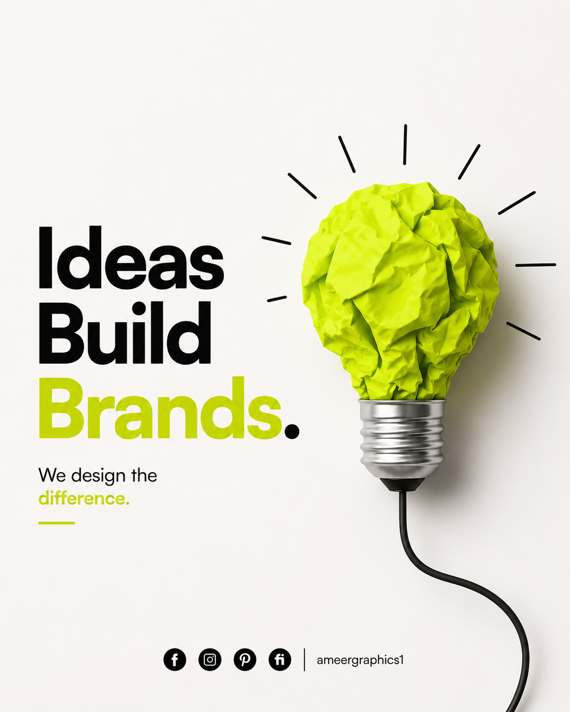 Instagram post: Crumpled paper bulb: ideas build brands