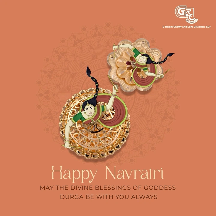 Navratri creative ad: Gold jewellery pieces as garba dancers' skirts