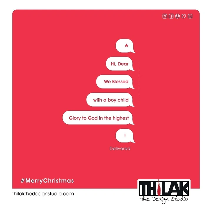 Christmas creative ad: Chat message bubbles stacked to form a Christmas tree