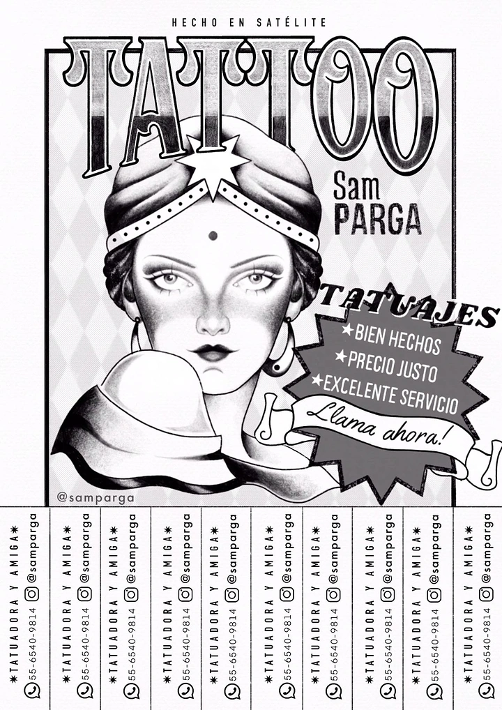 Tattoo Studios creative ad: Flash-art fortune teller on tear-off flyer