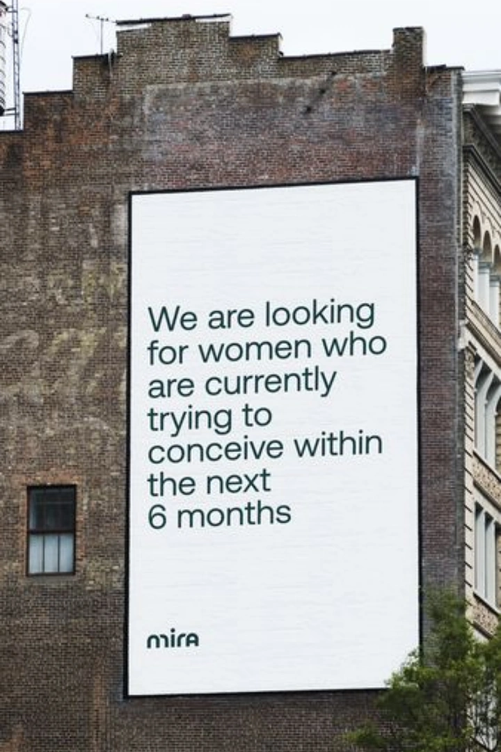 IVF & Fertility Clinics creative ad: Billboard recruiting copy, bold minimal