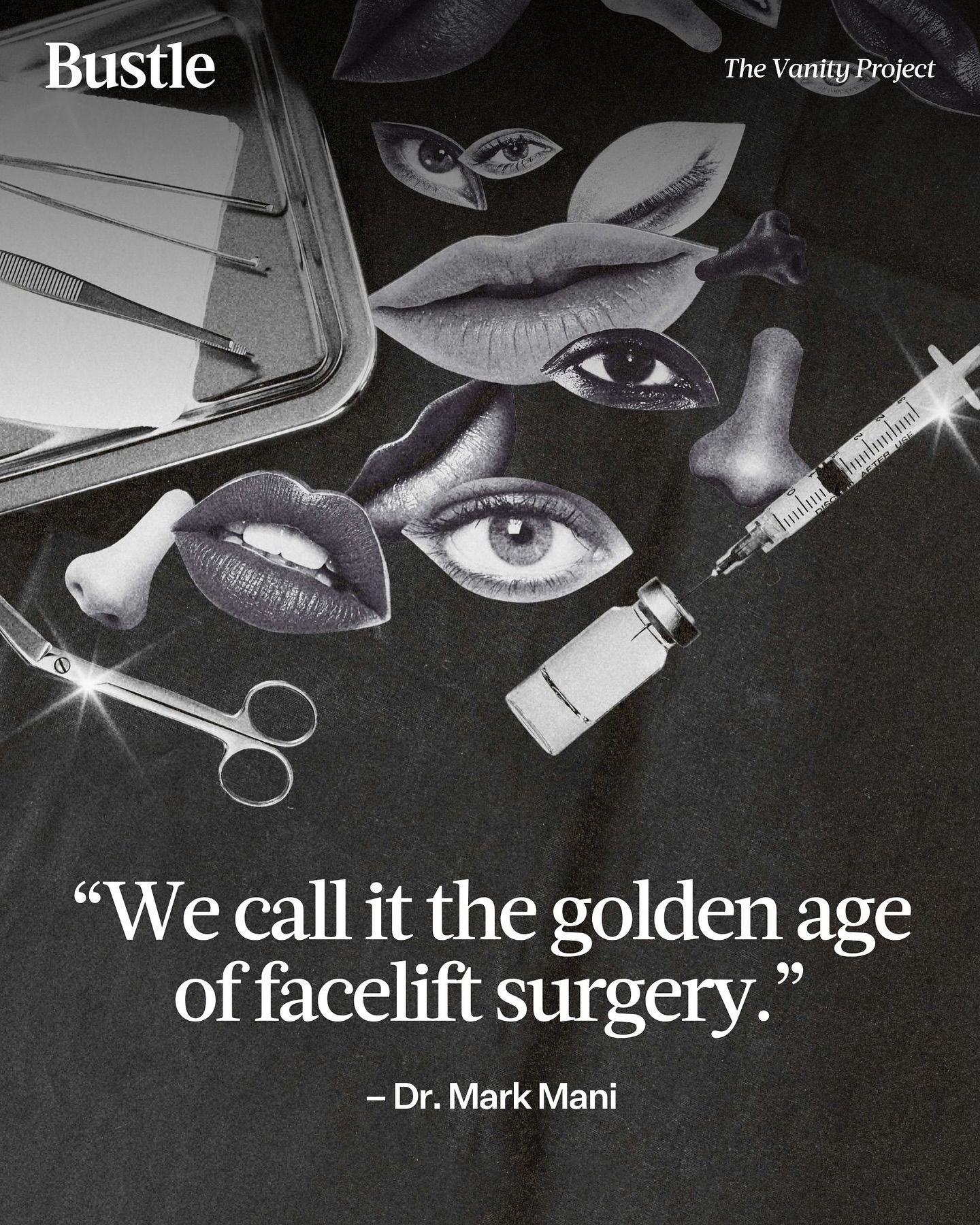 Instagram post: Surreal facelift collage with memorable quote