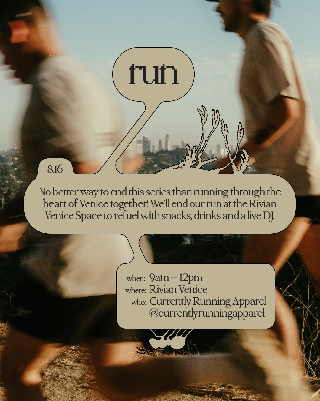 Instagram post: Run typography integrated into event concept