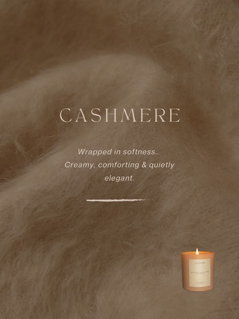 Instagram post: Cashmere texture backdrop embodies scent name